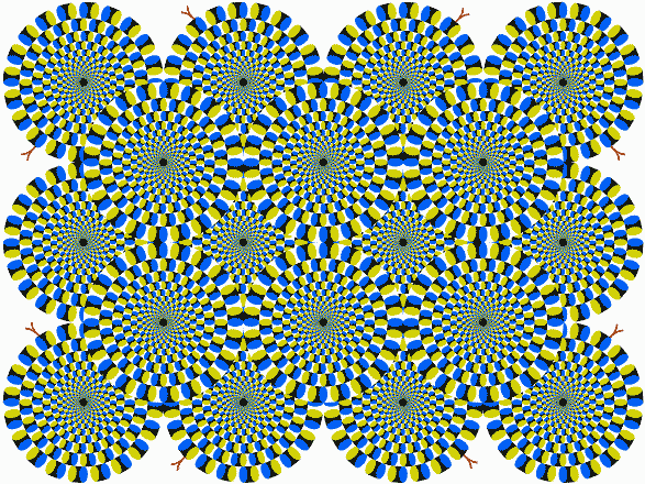 optical illusion of gears turning